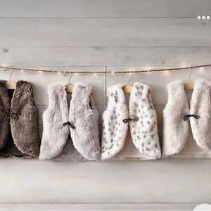 RH baby and child faux mink fur vest and booties 2-3t
